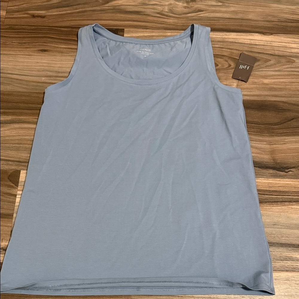 Pure Jill Easy Tank Pima Cotton Breeze Blue Women’s Size S Athleisure Minimal